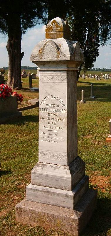 Mary,wife of Fred J. Baeder
