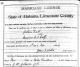 Marriage license for Julius Kull and America Culps